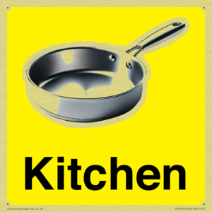 Kitchen Dementia Friendly signs yellow
